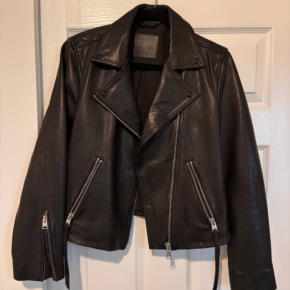 NWOT ALL SAINTS Leather Jacket Size 10